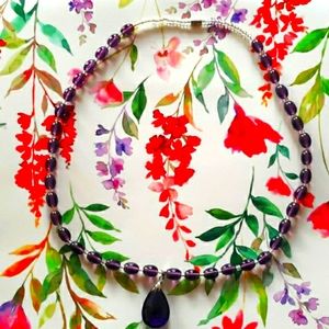 New Amethysr Crystal Stone Necklace
